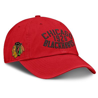 Men's Fanatics Red Chicago Blackhawks Fundamentals Archer Adjustable Hat