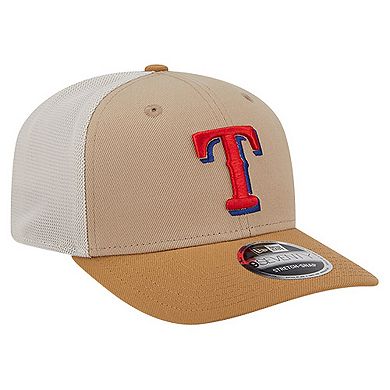 Men's New Era Stone Texas Rangers 9SEVENTY Trucker Adjustable Hat