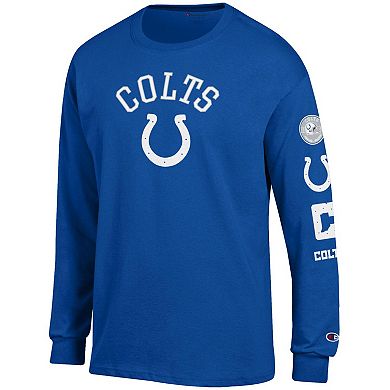 Men's Champion Royal Indianapolis Colts Seal Long Sleeve T-Shirt