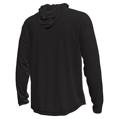 Men's Under Armour Black Wisconsin Badgers Sideline Knockout Long-Sleeve Hooded T-Shirt