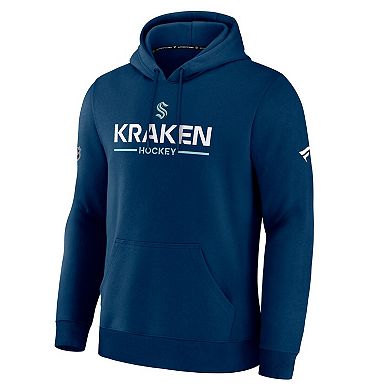 Men's Fanatics Deep Sea Blue Seattle Kraken Authentic Pro Primary Hoodie