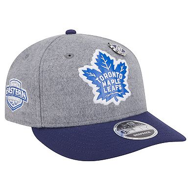 Men's New Era Gray/Blue Toronto Maple Leafs Wool Pin Low Profile 9FIFTY Snapback Hat