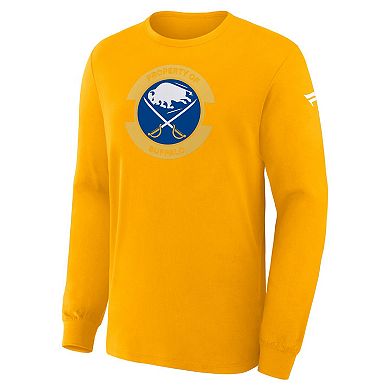 Men's Fanatics Gold Buffalo Sabres Authentic Pro Property Of Practice Long Sleeve T-Shirt