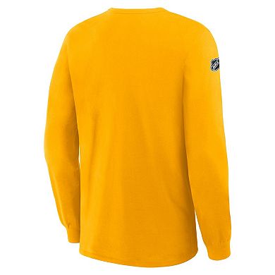Men's Fanatics Gold Buffalo Sabres Authentic Pro Property Of Practice Long Sleeve T-Shirt