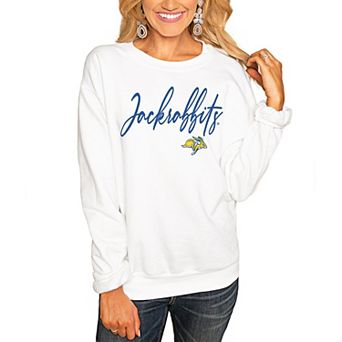 Women's White South Dakota State Jackrabbits Win the Day Pullover Sweatshirt