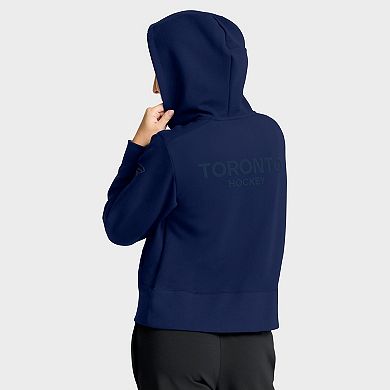 Women's Fanatics Navy Toronto Maple Leafs Authentic Pro Road Tri-Blend Quarter-Zip Hoodie