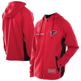 Men's New Era Red Atlanta Falcons Combine Authentic Raglan Scuba Full-Zip Hoodie