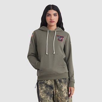 Women's Nike Olive Houston Texans 2025 Salute to Service Sideline Standard Issue Dri-FIT Hoodie