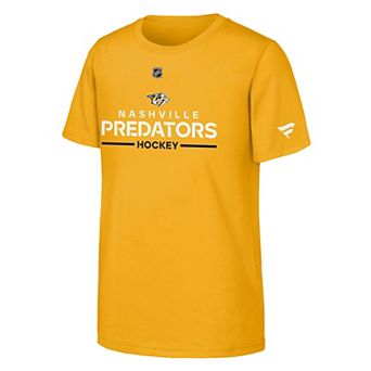 Youth Fanatics Gold Nashville Predators Authentic Pro Wordmark T-Shirt