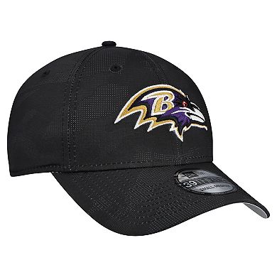 Men's New Era Black Baltimore Ravens Tonal Camo 39THIRTY Stretch Fit Hat