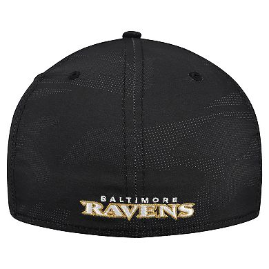 Men's New Era Black Baltimore Ravens Tonal Camo 39THIRTY Stretch Fit Hat