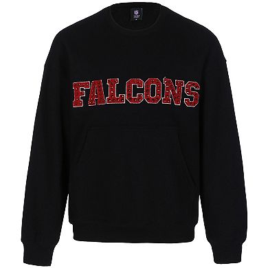 Women's Cuce Black Atlanta Falcons Chenille Jeweled Sweatshirt