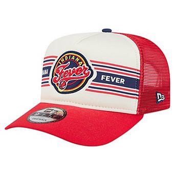 Unisex New Era White/Red Indiana Fever Banner Foam Front 9FIFTY A-Frame Adjustable Trucker Hat