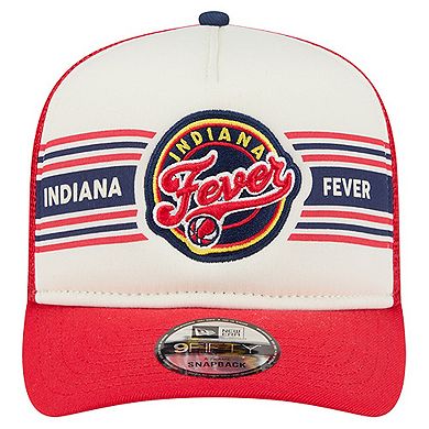 Unisex New Era White/Red Indiana Fever Banner Foam Front 9FIFTY A-Frame Adjustable Trucker Hat