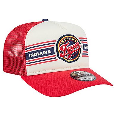 Unisex New Era White/Red Indiana Fever Banner Foam Front 9FIFTY A-Frame Adjustable Trucker Hat