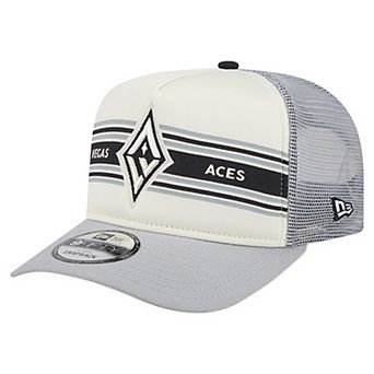 Unisex New Era White/Gray Las Vegas Aces Banner Foam Front 9FIFTY A-Frame Adjustable Trucker Hat