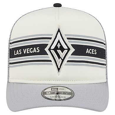 Unisex New Era White/Gray Las Vegas Aces Banner Foam Front 9FIFTY A-Frame Adjustable Trucker Hat