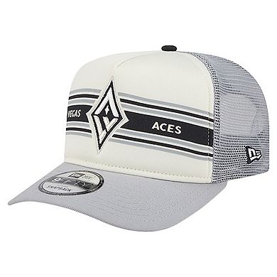 Unisex New Era White/Gray Las Vegas Aces Banner Foam Front 9FIFTY A-Frame Adjustable Trucker Hat