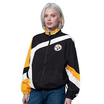 Women's Starter Black/Gold Pittsburgh Steelers Vintage 1st Quarter Full-Zip Windbreaker