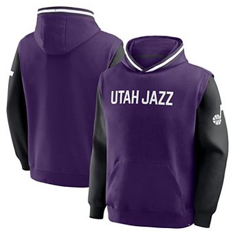 Men's Fanatics Purple/Black Utah Jazz Half Court Shot Clock Fastbreak Hoodie