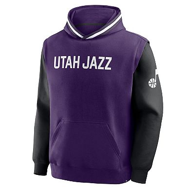 Men's Fanatics Purple/Black Utah Jazz Half Court Shot Clock Fastbreak Hoodie