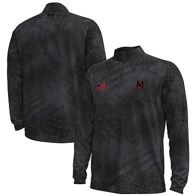 Men's Under Armour Black Maryland Terrapins Freedom Collection ArmorFuse Half-Zip Top