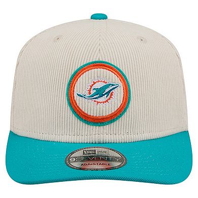 Men's New Era Stone Miami Dolphins Loyal Corduroy 9SEVENTY Adjustable Hat