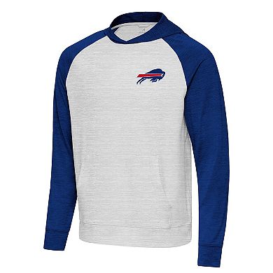 Men's Antigua Royal/Gray Buffalo Bills Urgent Pullover Hoodie