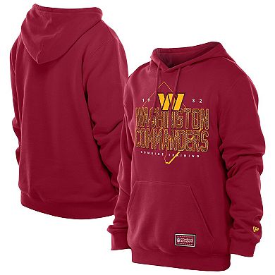 Men's New Era Burgundy Washington Commanders Combine Authentic Local State Throwback Hoodie