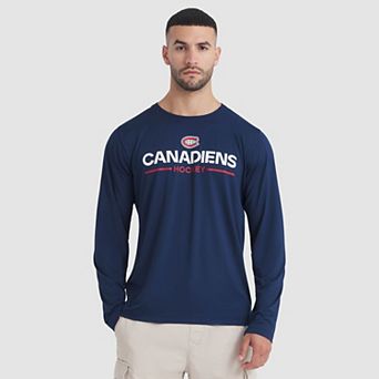 Men's Fanatics Navy Montreal Canadiens Authentic Pro Rink Tech Long Sleeve T-Shirt