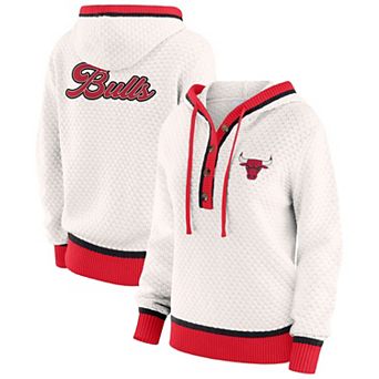Women's WEAR by Erin Andrews White Chicago Bulls Plus Size Hoodie Sweater