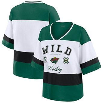 Women's WEAR by Erin Andrews Green/White Minnesota Wild Jersey Style Tee