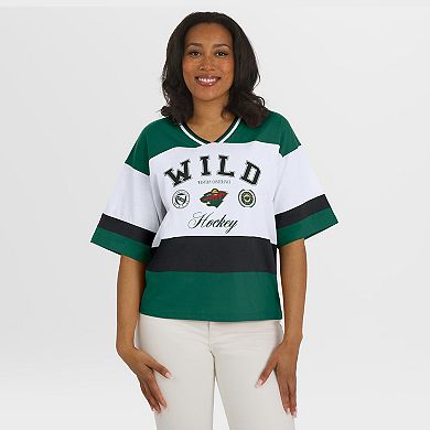 Women's WEAR by Erin Andrews Green/White Minnesota Wild Jersey Style Tee