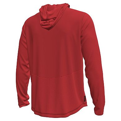 Men's Under Armour Red Wisconsin Badgers Sideline Knockout Long-Sleeve Hooded T-Shirt