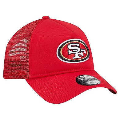Toddler New Era Scarlet San Francisco 49ers Main 9FORTY A-Frame Trucker Adjustable Hat