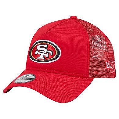 Toddler New Era Scarlet San Francisco 49ers Main 9FORTY A-Frame Trucker Adjustable Hat