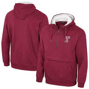 Men's Colosseum Cherry Temple Owls Half-Zip Hoodie