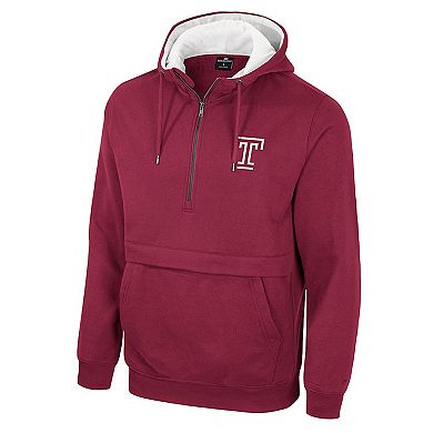 Men's Colosseum Cherry Temple Owls Half-Zip Hoodie