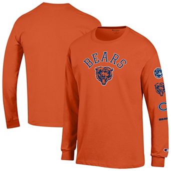Men's Champion Orange Chicago Bears Seal Long Sleeve T-Shirt