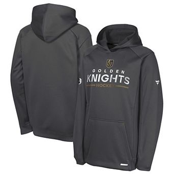 Youth Fanatics Gray Vegas Golden Knights Authentic Pro Rink Raglan Hoodie