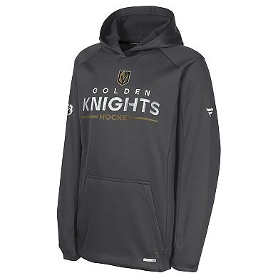 Youth Fanatics Gray Vegas Golden Knights Authentic Pro Rink Raglan Hoodie