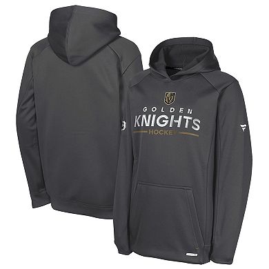 Youth Fanatics Gray Vegas Golden Knights Authentic Pro Rink Raglan Hoodie