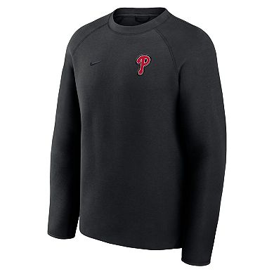 Men's Nike Black Philadelphia Phillies Tech Fleece Raglan Sweatshirt