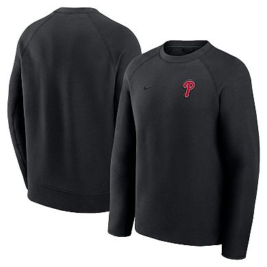 Men's Nike Black Philadelphia Phillies Tech Fleece Raglan Sweatshirt