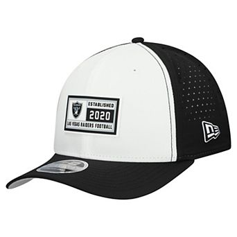 Men's New Era White/Black Las Vegas Raiders Established Patch 9SEVENTY Adjustable Hat
