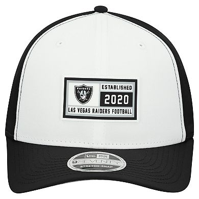 Men's New Era White/Black Las Vegas Raiders Established Patch 9SEVENTY Adjustable Hat