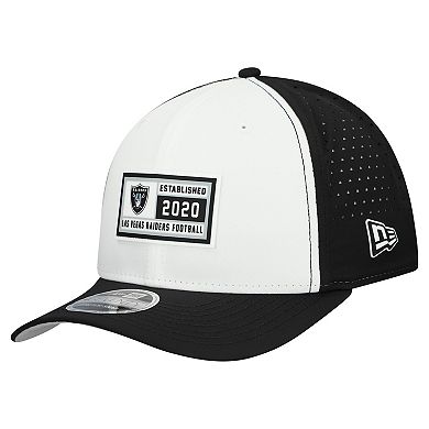 Men's New Era White/Black Las Vegas Raiders Established Patch 9SEVENTY Adjustable Hat