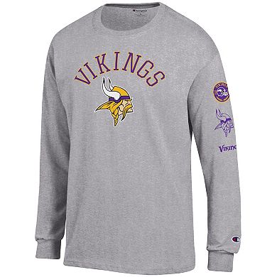 Men's Champion Heather Gray Minnesota Vikings Seal Long Sleeve T-Shirt