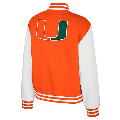 Women's Colosseum Orange Miami Hurricanes French Baguette Full Snap Fleece Jacket