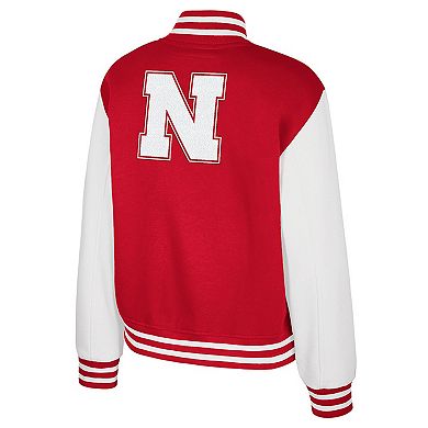 Women's Colosseum Texas Scarlet Nebraska Huskers French Baguette Full Snap Fleece Jacket